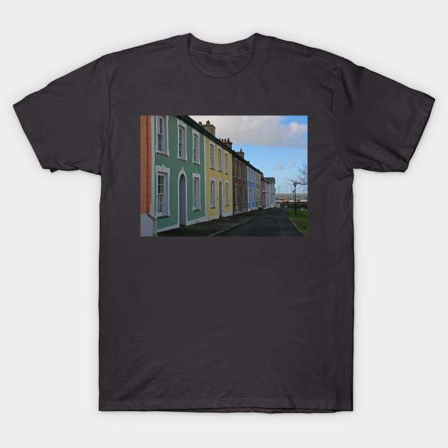 Rainbow Row, Aberaeron, February 2020 T-Shirt by RedHillDigital